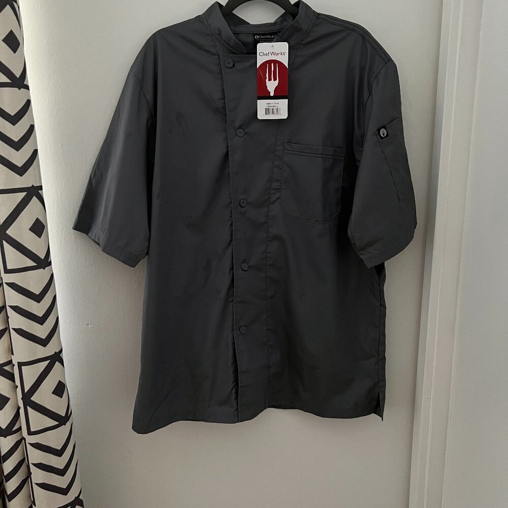 Chef Works VSSS-GBC-L Valais Chef Coat Gray Cool Vent Panels NWT L